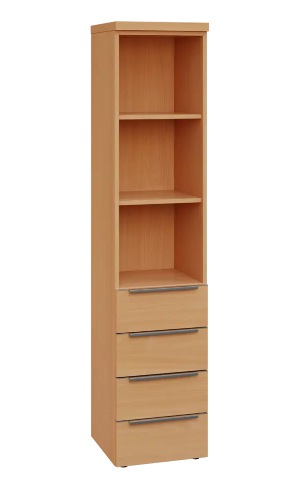 SIN 5 - 44ZN kancelářská skříň, 4-zásuvková/nika, 1820x400x400, buk royal